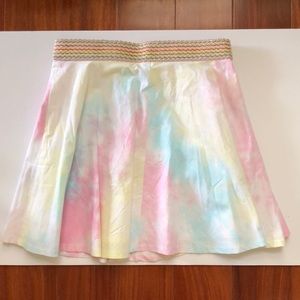 Preowned Rainbow Color Tie Dye Skirt